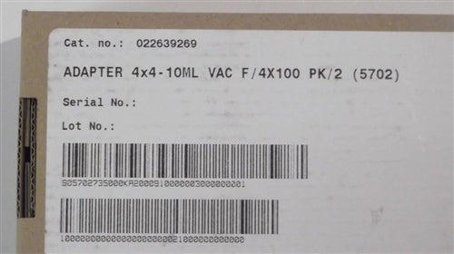 Eppendorf 4x10ml Vacutainer Adapters, Catalog # 022639269