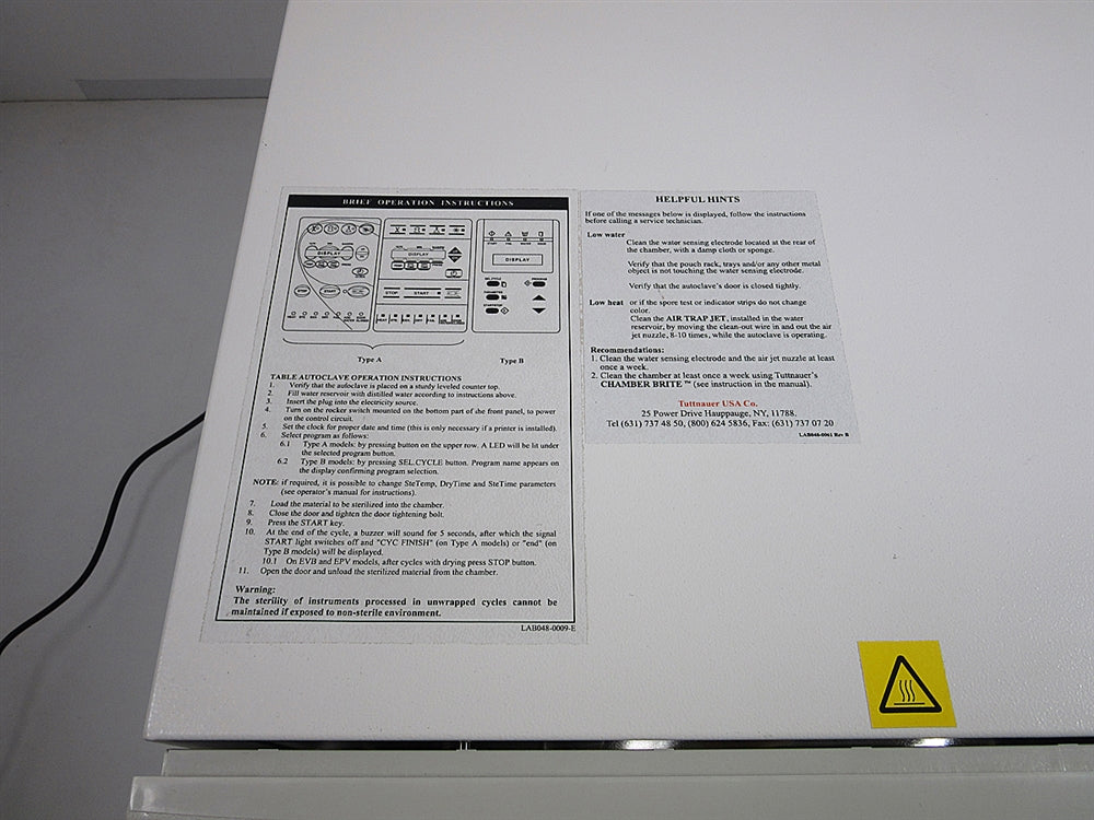 Tuttnauer 3870EAP Digital Autoclave
