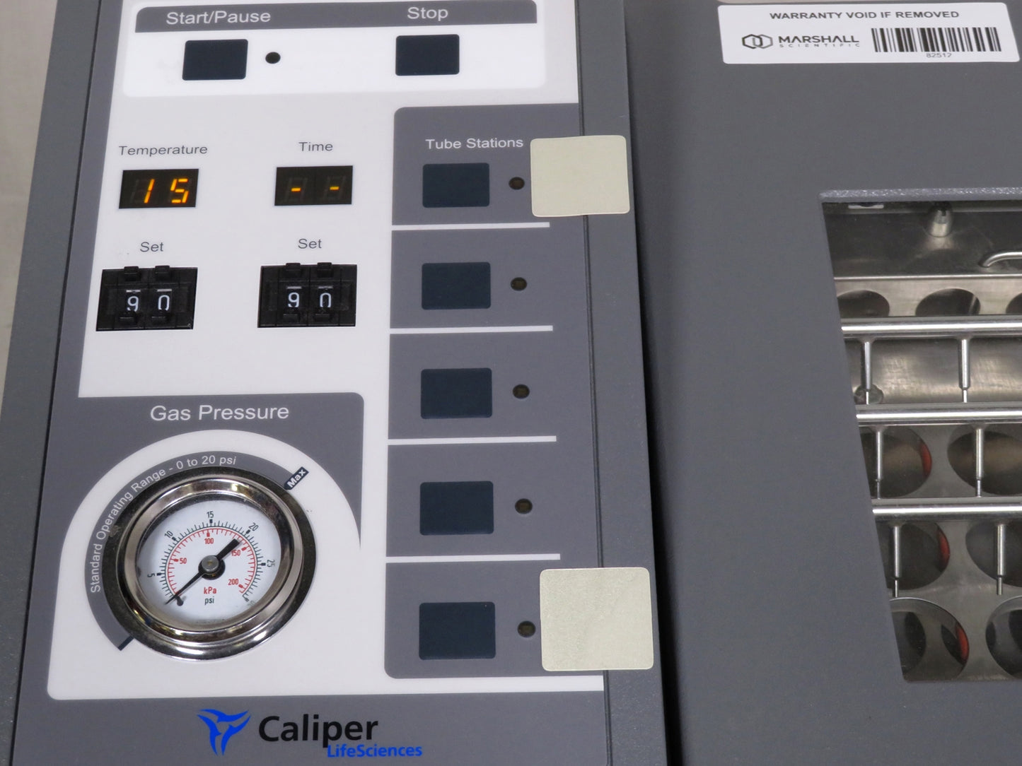 Caliper TurboVap LV Evaporator w/ 40/60ml I-Chem Vial Tube Rack