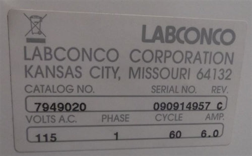 Labconco Shell Freezer, Cat # 7949020