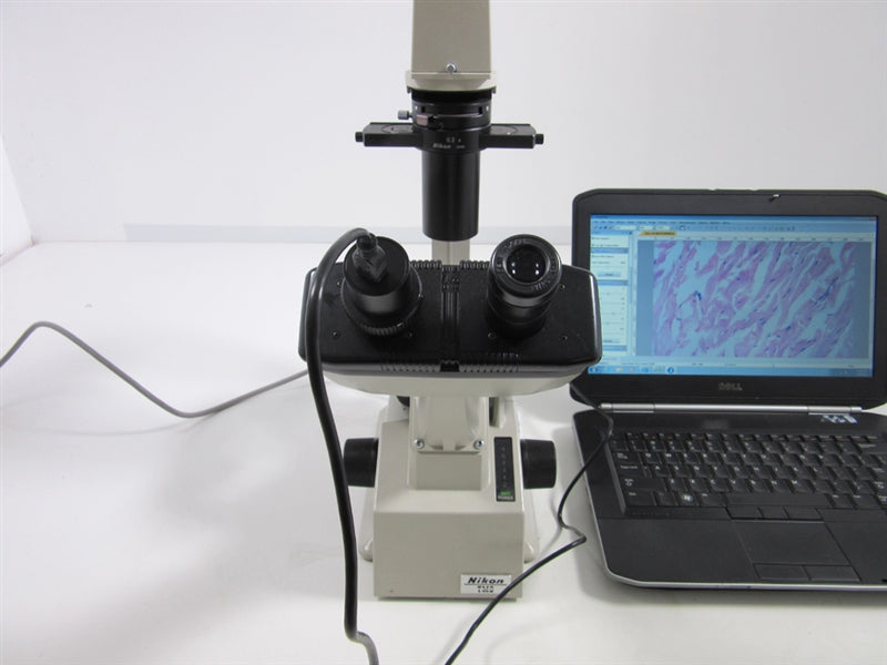 Nikon TMS Inverted Phase Contrast Microscope w/ Computer & Imaging Software