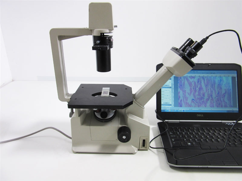 Nikon TMS Inverted Phase Contrast Microscope w/ Computer & Imaging Software