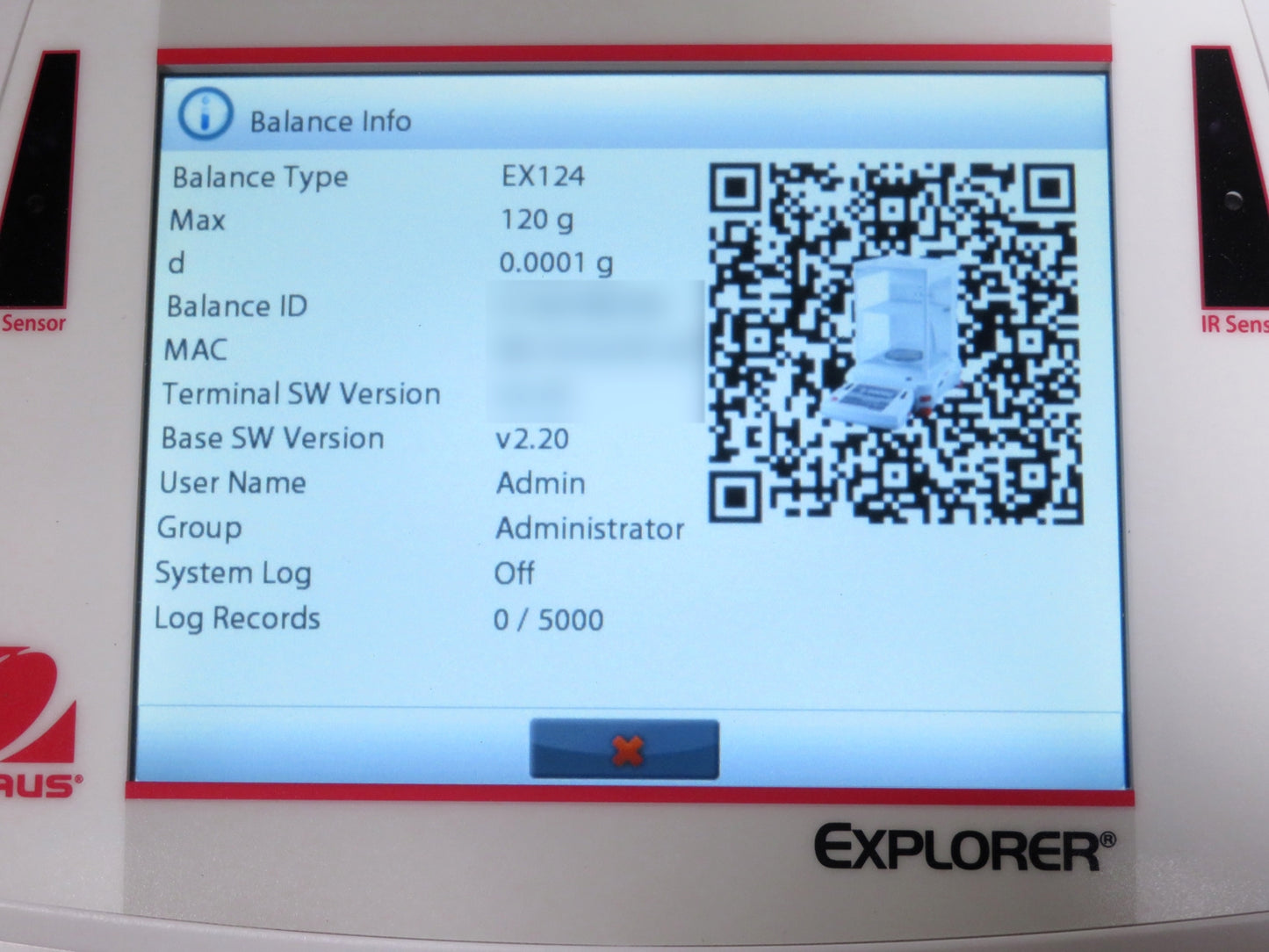 Ohaus EX124 Explorer Analytical Balance