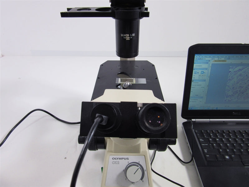 Olympus CK2 Phase Contrast Microscope w/ Computer & Imaging Software